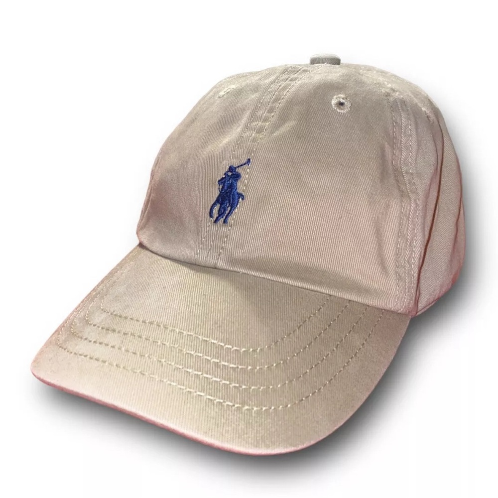 Ralph Lauren Tan Cap with Blue Logo